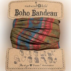 Natural Life Boho Bandeau Floral Olive New